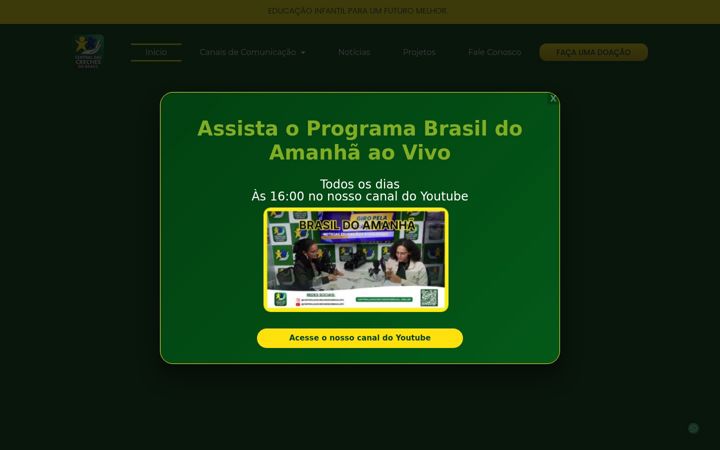 Screenshot stránky centraldascrechesdobrasil.org.br