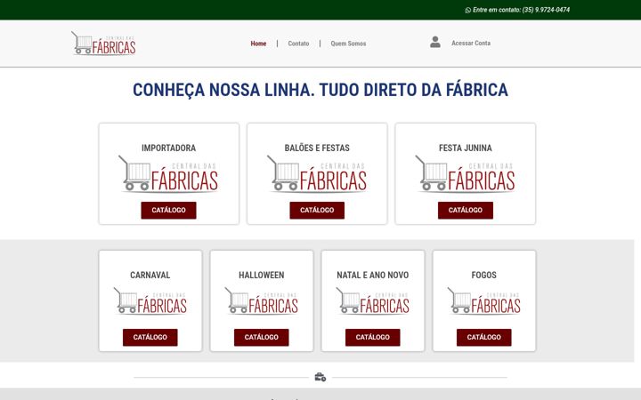 Screenshot stránky centraldasfabricas.com.br