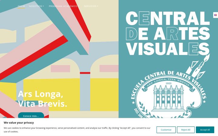 Snímek obrazovky centraldeartesvisuales.org