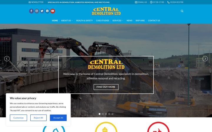 Captura de pantalla de centraldemolition.co.uk