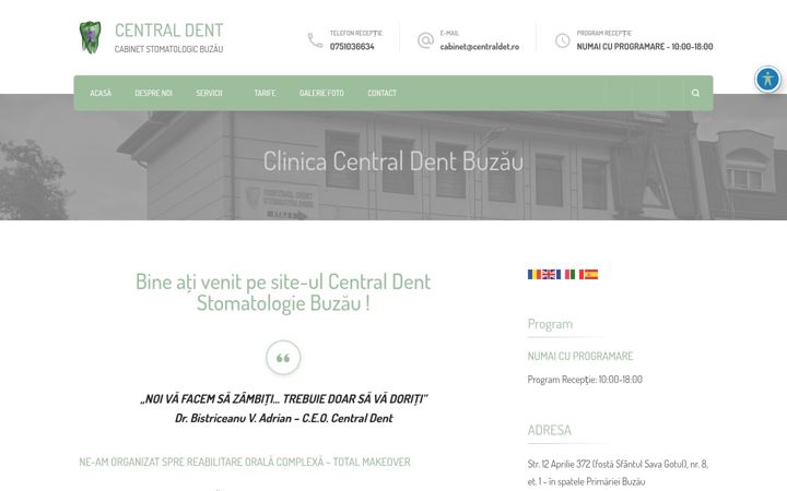 Captura de ecrã de centraldent.ro
