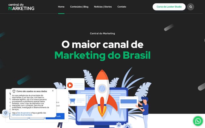 Screenshot stránky centraldomarketing.com.br
