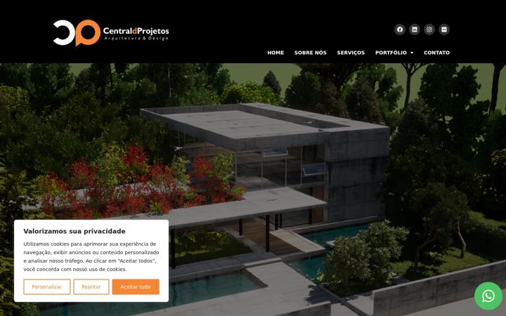 Screenshot di centraldprojetos.com.br