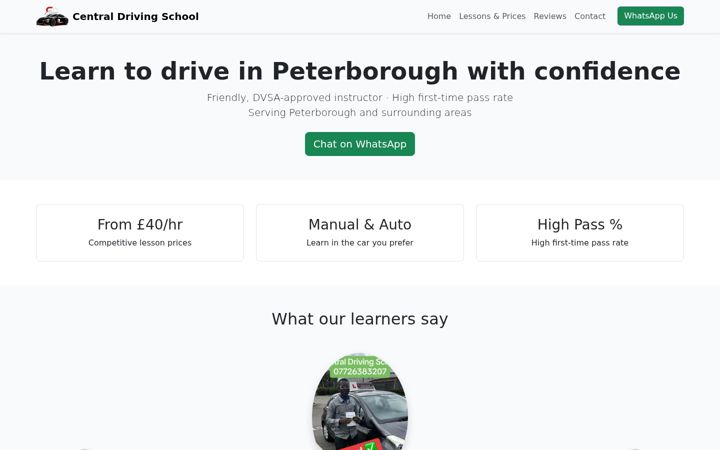 Captura de pantalla de centraldrivingschool.co.uk