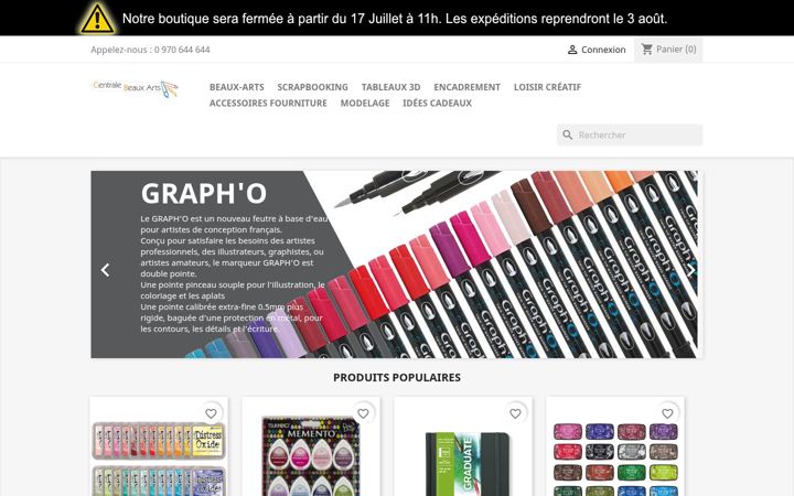 Screenshot of centrale-beaux-arts.com