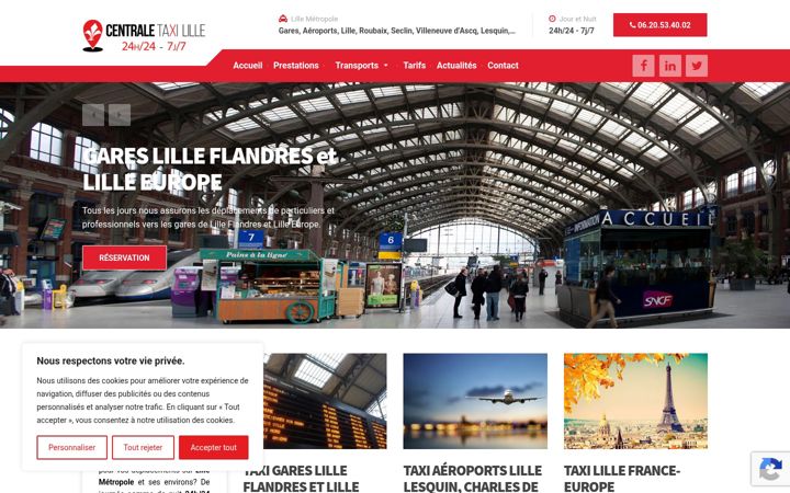 Screenshot ta' centrale-taxi-lille.fr