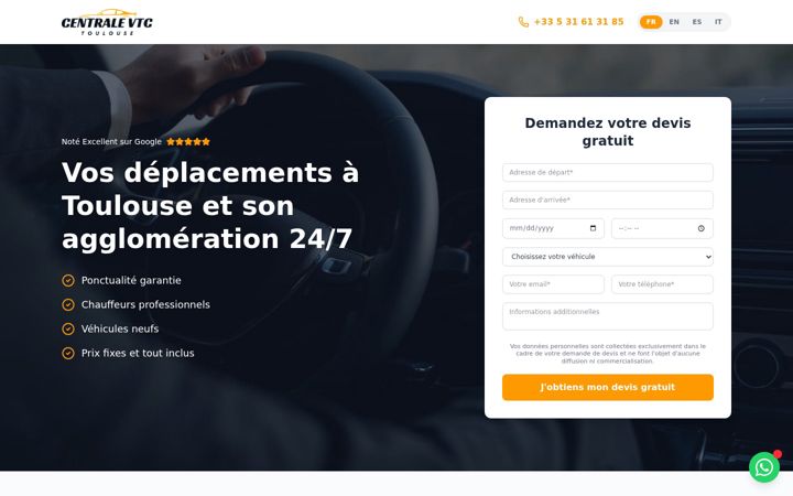 Screenshot ta' centrale-vtc-toulouse.fr