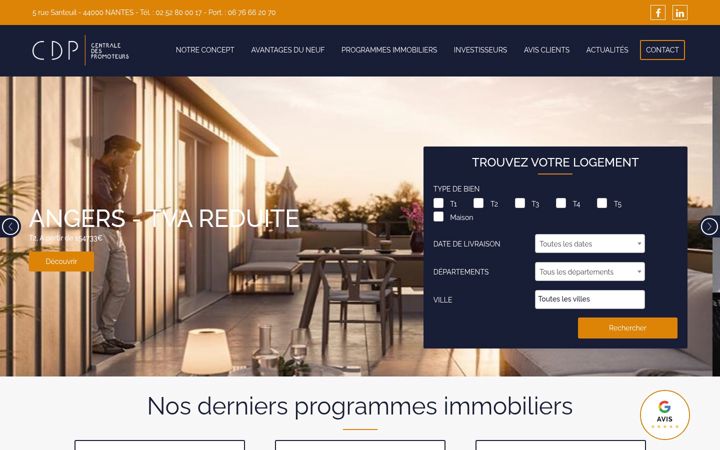 Screenshot ta' centraledespromoteurs.fr