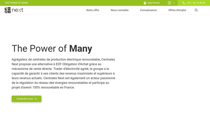 Screenshot ta' centrales-next.fr