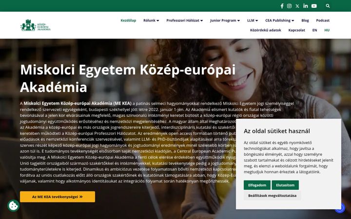 Screenshot of centraleuropeanacademy.hu