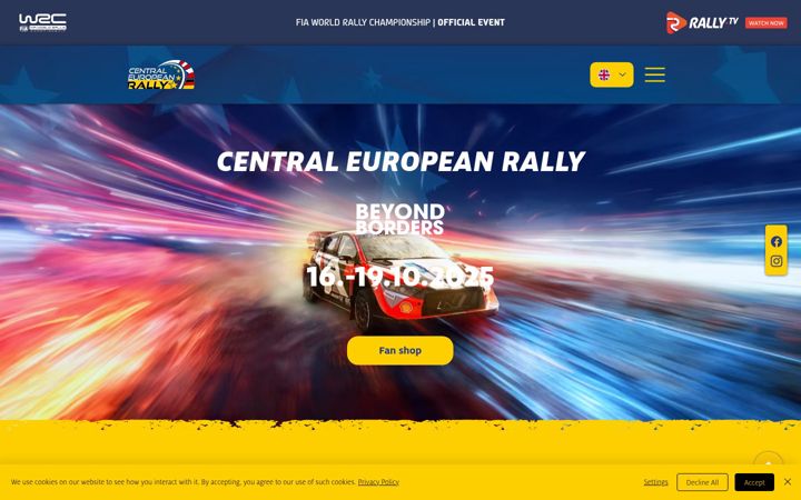 Screenshot ta' centraleuropeanrally.eu
