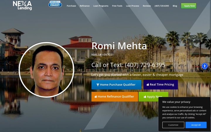 Screenshot of centralflmortgages.com