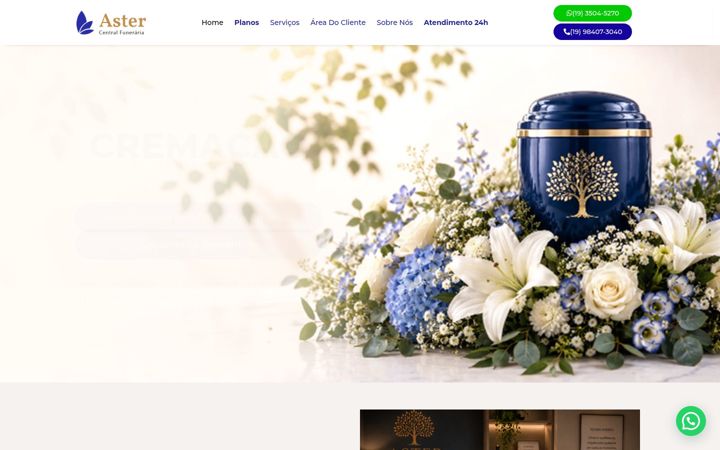Captură de ecran a centralfunerariaaster.com.br