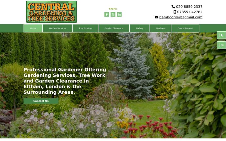 Screenshot stránky centralgardening.co.uk