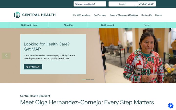 Screenshot of centralhealth.net