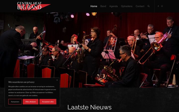 Captură de ecran a centralheatbigband.nl