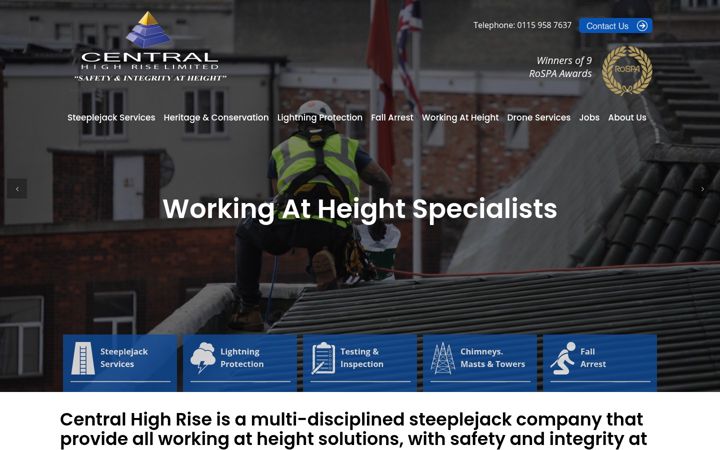 Screenshot stránky centralhighrise.co.uk