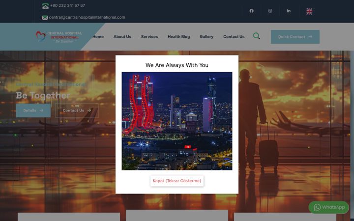 Screenshot of centralhospitalinternational.com