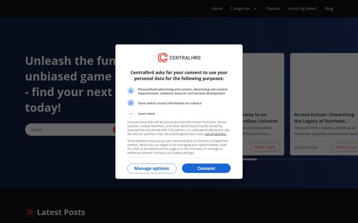 Screenshot of centralhrd.com