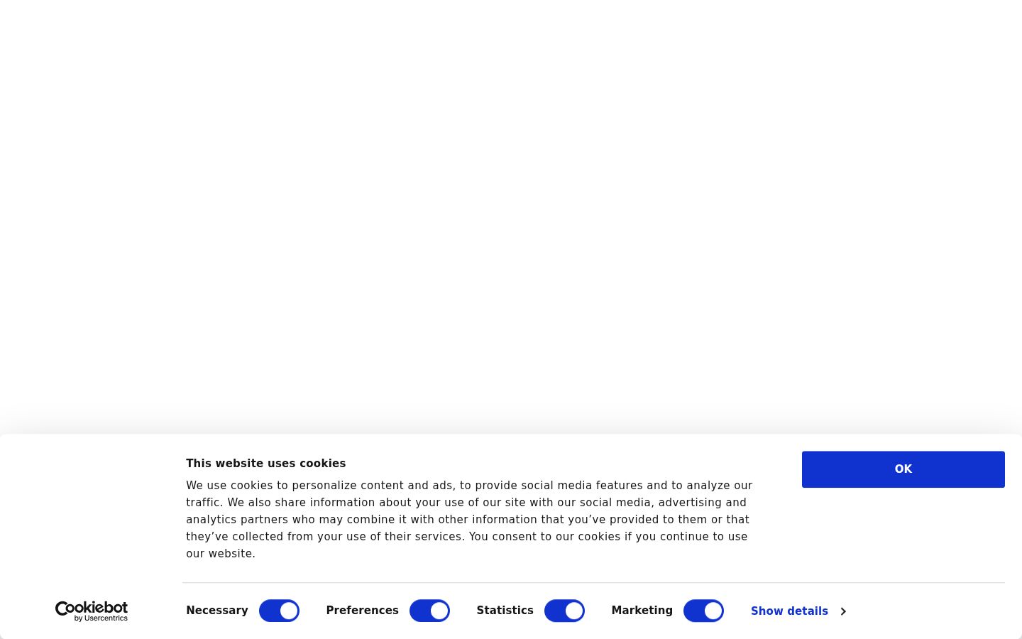 Captura de pantalla del banner de consentimiento mostrado antes de cualquier interacción