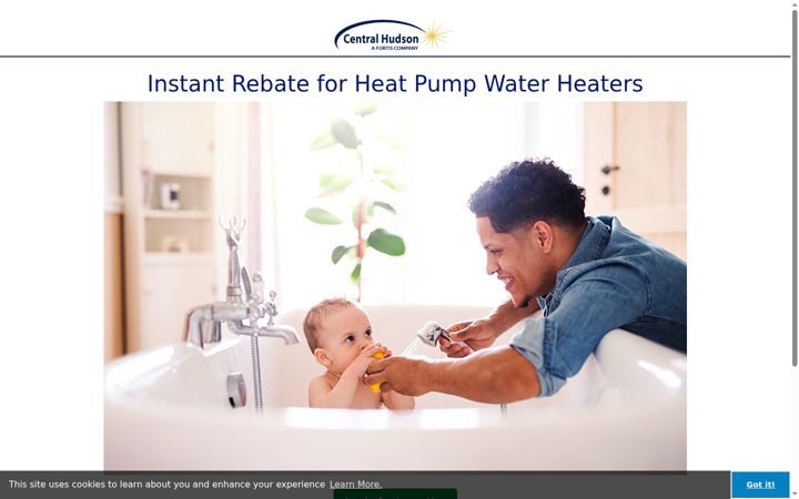 Screenshot of centralhudsonrebates.com