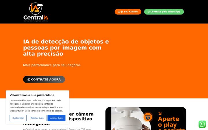 Captură de ecran a centraliaseguranca.com.br