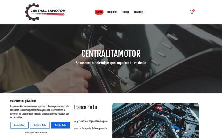 Screenshot of centralitamotor.com