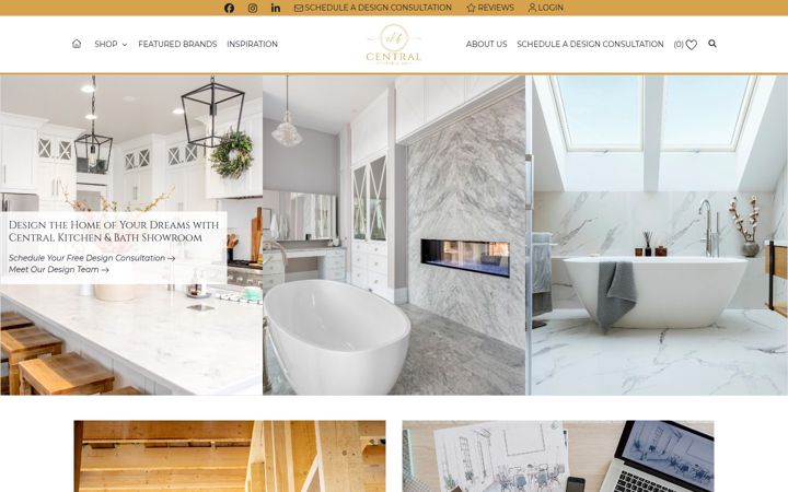 Screenshot of centralkitchenbath.com