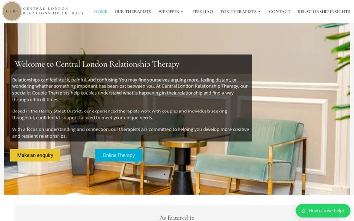 Screenshot stránky centrallondonrelationshiptherapy.co.uk