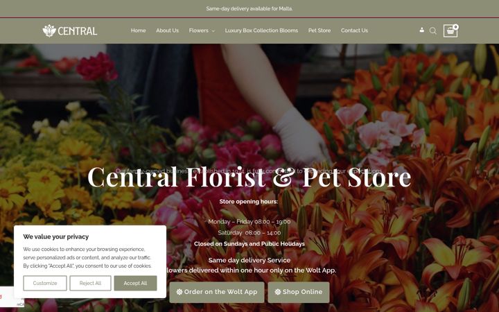 Screenshot of centralmalta.com