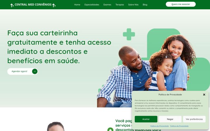 Captură de ecran a centralmedconvenios.com.br