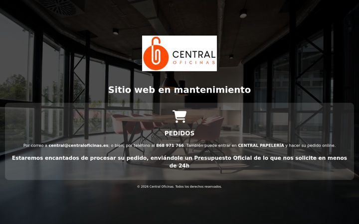 Captura de pantalla de centraloficinas.es