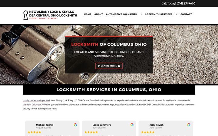 Screenshot of centralohiolocksmith.com