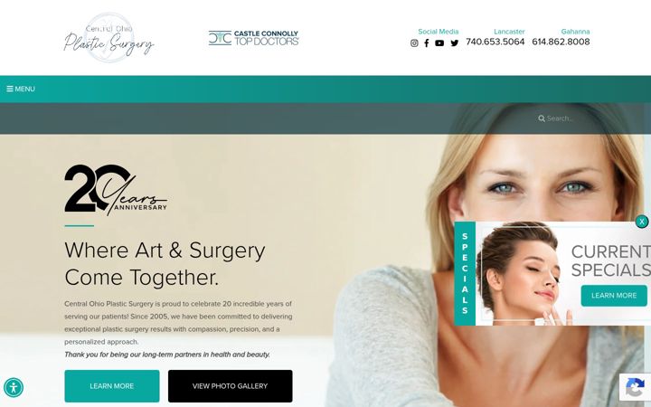Screenshot of centralohioplasticsurgery.com