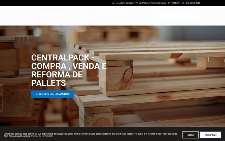 Captură de ecran a centralpackpaletes.com.br