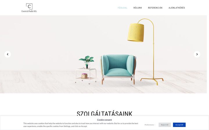 Screenshot of centralpadlo.hu