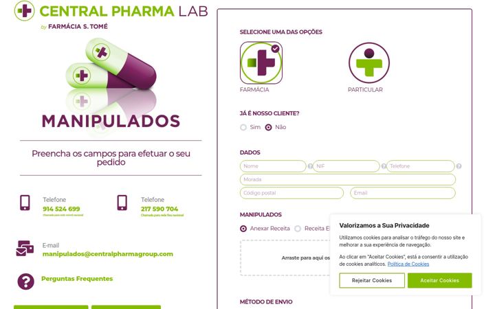 Screenshot of centralpharmalab.com