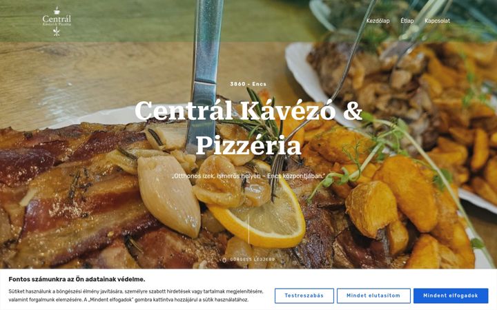 Screenshot του centralpizzeria.hu