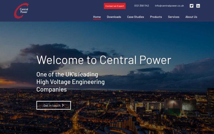 Screenshot stránky centralpower.co.uk