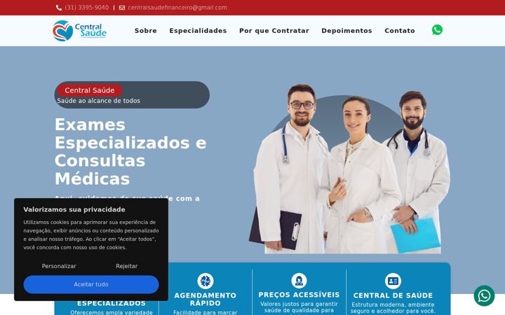 Screenshot von centralsaude.com.br