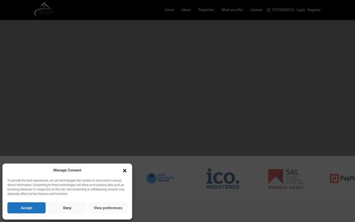 Screenshot stránky centralscotlandlettings.co.uk