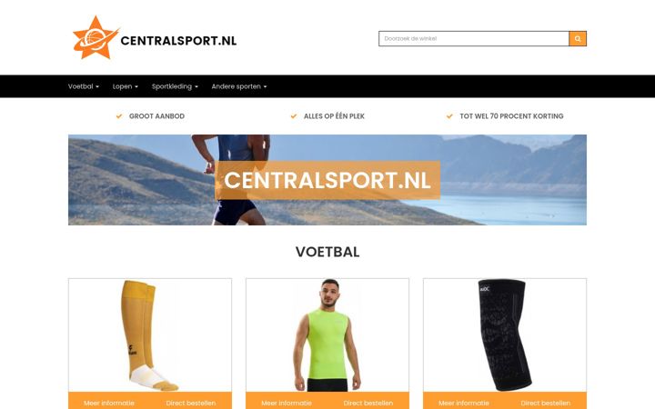 Captură de ecran a centralsport.nl