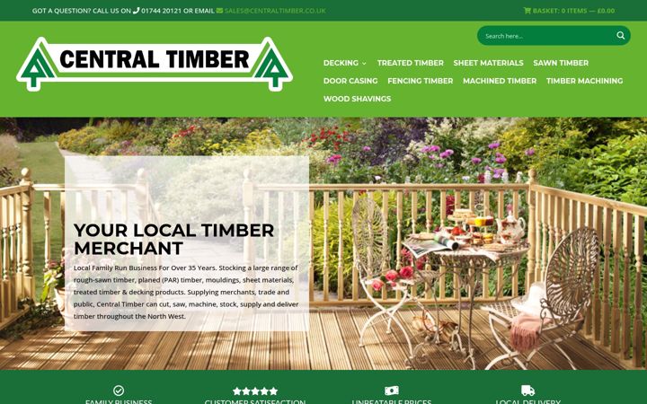 Screenshot stránky centraltimber.co.uk