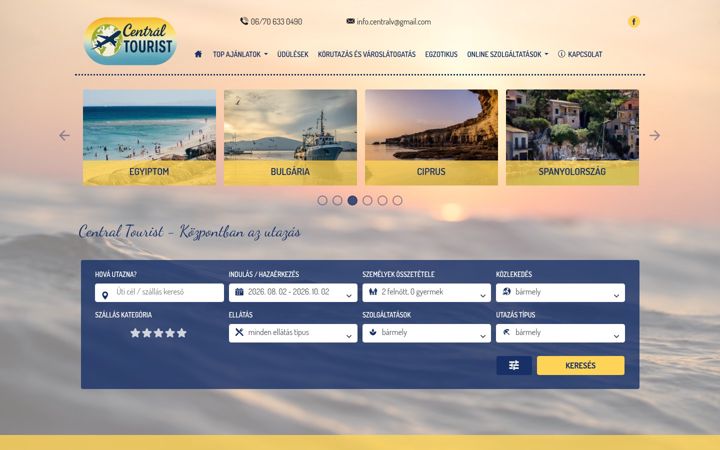 Screenshot of centraltourist.hu