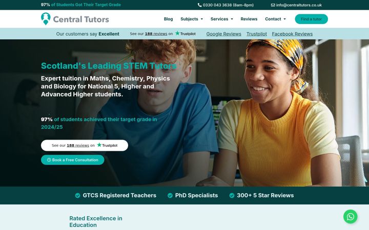 Screenshot di centraltutors.co.uk