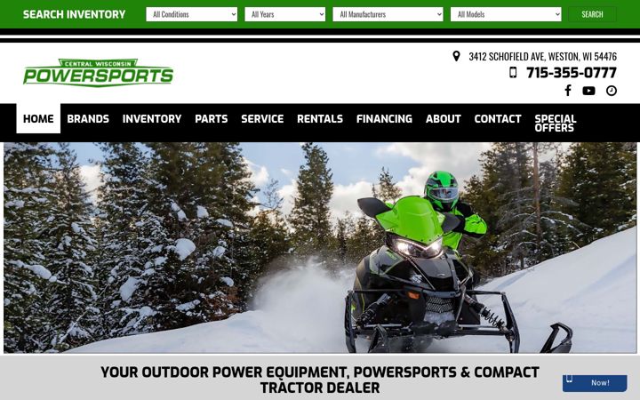 Screenshot of centralwisconsinpowersports.com