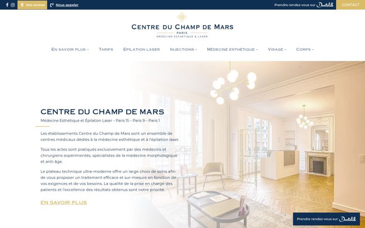 Screenshot stránky centre-champ-mars.com