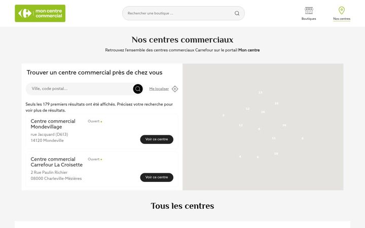 Screenshot stránky centre-commercial.fr