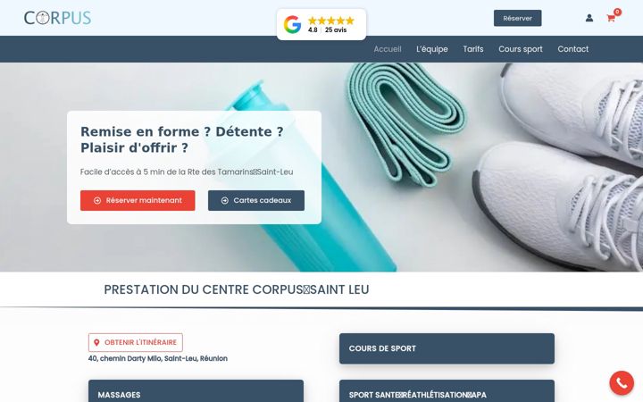 Screenshot of centre-corpus-reunion.com