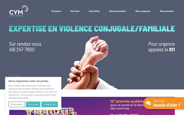 Screenshot of centre-cym.com